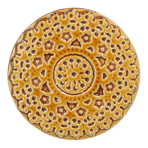 Coaster ceramic honey brown Duro Ceramics - -. FOODIES IN HEELS