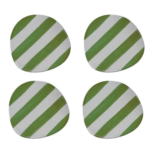 Coaster ceramic stripes green Opjet - FOODIES IN HEELS