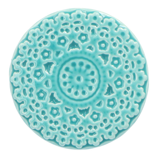 Coaster ceramic turquoise Duro Ceramics - - FOODIES IN HEELS