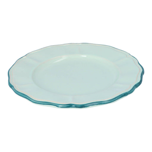 Ontbijtbord Baccellato Acquamarine met Emerald rand 21cm - Kleine borden - Enza Fasano
