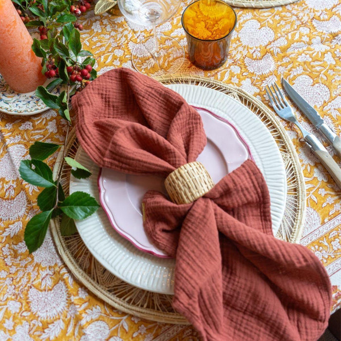 Ontbijtbord Baccellato Dusty Rose met Fuscia rand 21cm - Kleine borden - Enza Fasano