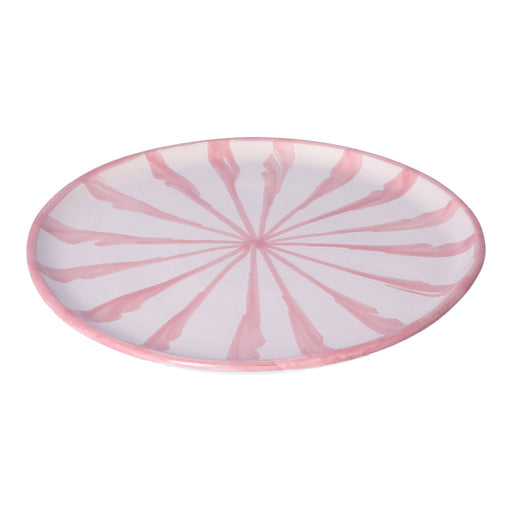 Ontbijtbord Granada streep roze 22cm - Kleine borden - Lenta Living