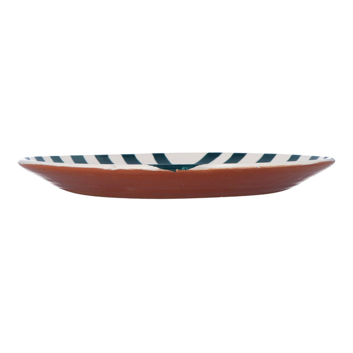 Breakfast plate with chevron pattern teal 23cm - Small plates - Casa Cubista