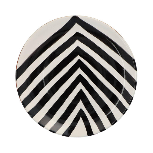 Breakfast plate with chevron pattern black 23cm - Small plates - Casa Cubista