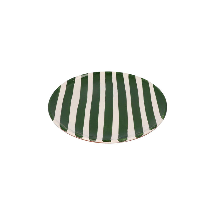 Breakfast plate with stripe pattern dark green 23cm Casa Cubista - FOODIES IN HEELS