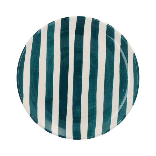 Breakfast plate with stripe pattern teal 23cm Casa Cubista - FOODIES IN HEELS