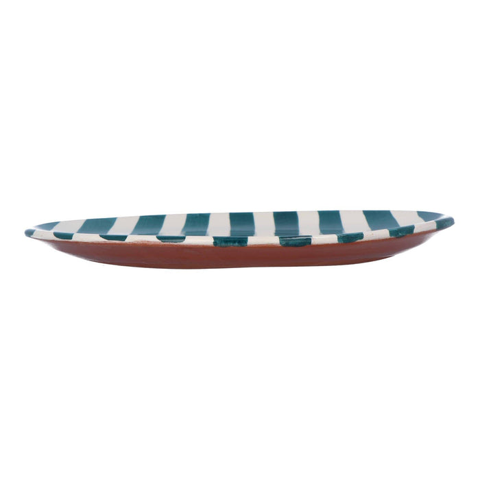 Breakfast plate with stripe pattern teal 23cm Casa Cubista - FOODIES IN HEELS