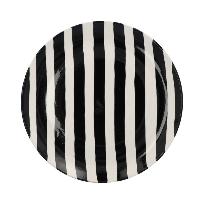 Breakfast plate with stripe pattern black 23cm - Small plates - Casa Cubista