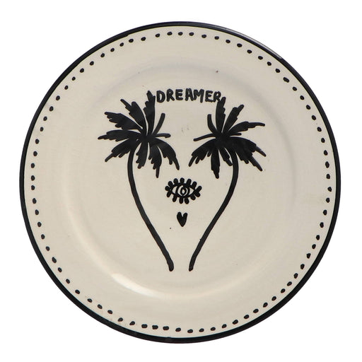 Ontbijtbord Palmtree Black & White 22cm - Kleine borden - Dreamer Collectives