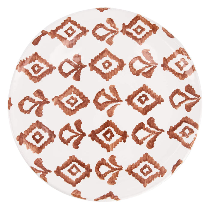 Breakfast plate checkered pattern white brown smooth rim 21cm Enza Fasano - FOODIES IN HEELS