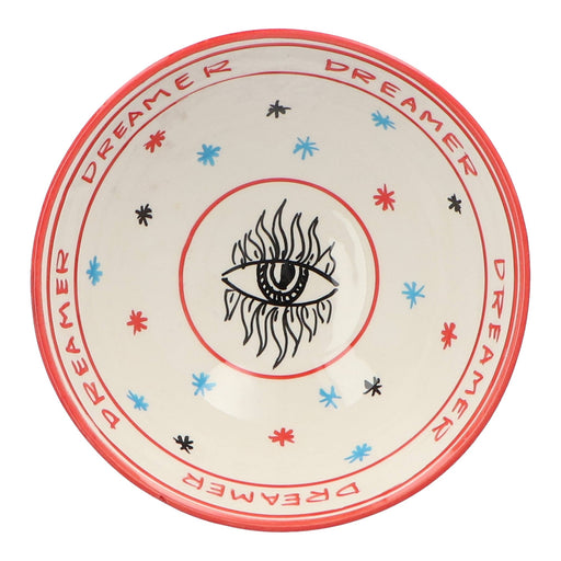 Ontbijtkom Palmtree Circus Eye Red & White 19cm - Kommen - Dreamer Collectives
