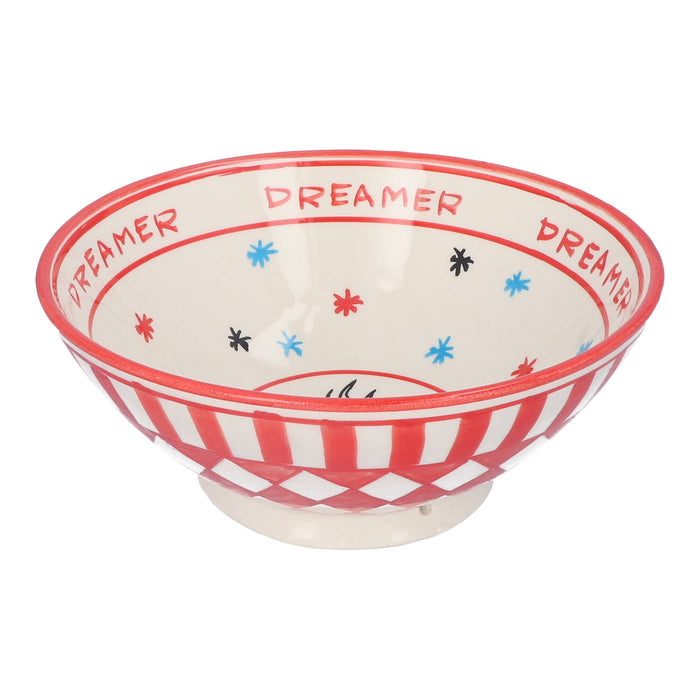 Ontbijtkom Palmtree Circus Eye Red & White 19cm - Kommen - Dreamer Collectives