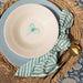 Pasta plate palm tree ivory green smooth edge 23cm Enza Fasano - -. FOODIES IN HEELS