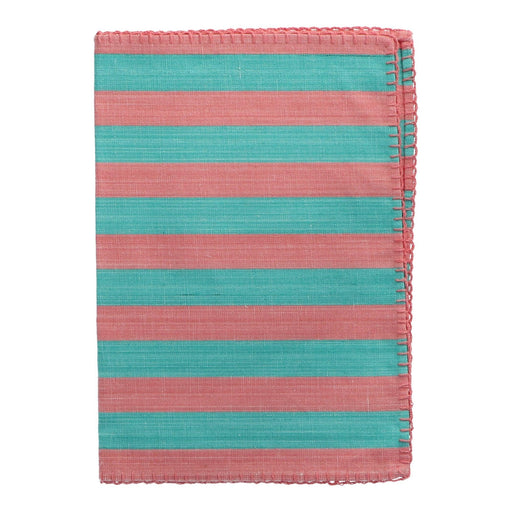Placemat stitched edge Verde-Rosa motif 106 47x36cm Teixits Vicens - -. FOODIES IN HEELS