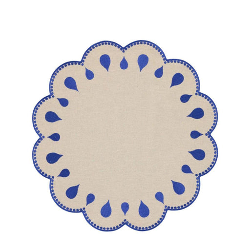 Placemat Gotas embroidered blue 40cm The Aida Home Living - FOODIES IN HEELS