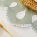 Placemat Gotas embroidered green & white 45cm - Placemats - Mariaida Home