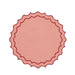 Placemat Navy embroidered salmon pink with red 45cm - Placemats - Mariaida Home