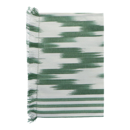 Placemat frayed edge Green Olive motif 236 50x35cm - Placemats - Teixits Vicens