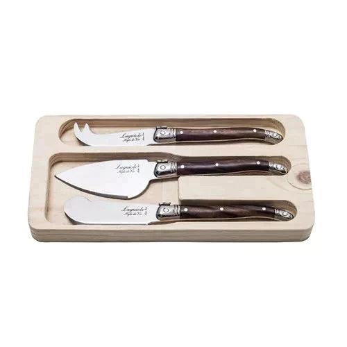 Premium Line cheese knife set Dark Wood (set of 3) Laguiole Style de Vie - FOODIES IN HEELS
