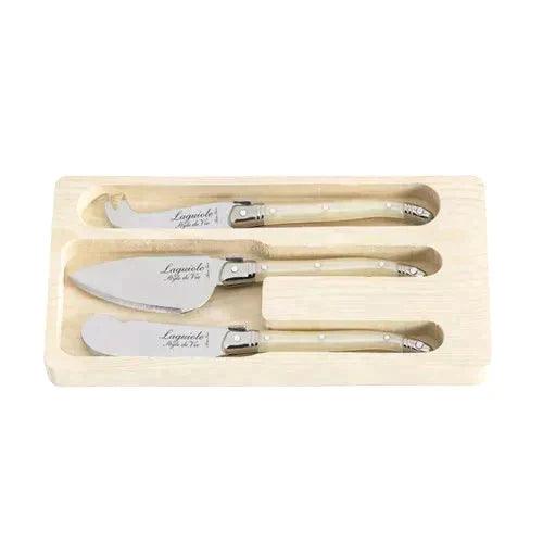 Premium Line cheese knife set pearl (set of 3) Laguiole Style de Vie - FOODIES IN HEELS