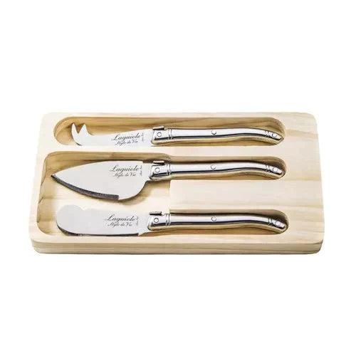 Premium Line cheese knife set stainless steel (set of 3) Laguiole Style de Vie - FOODIES IN HEELS