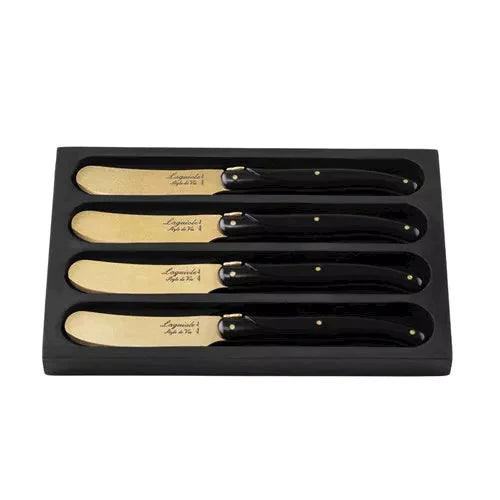 Prestige Line butter knives Gold Stonewash (set of 4) Laguiole Style de Vie - FOODIES IN HEELS