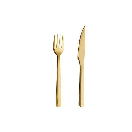 Raw steak knife and fork 8-piece gold Aida - FOODIES IN HEELS