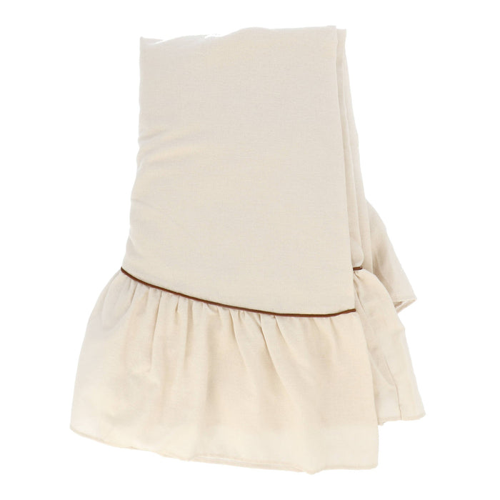 Round Tablecloth Ruffle Beige 180cm - Tablecloths - Kulu Club