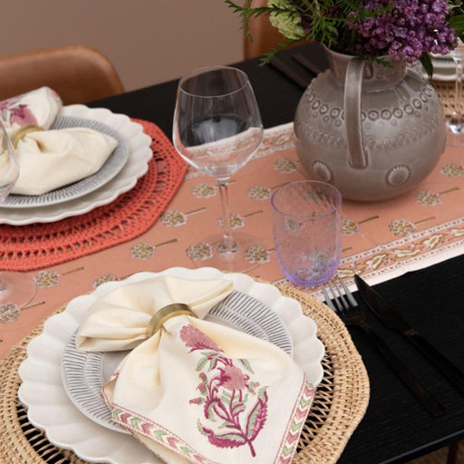 Rattan placemat Aureo Salmon (set of 2) - Placemats - Mahe Homeware