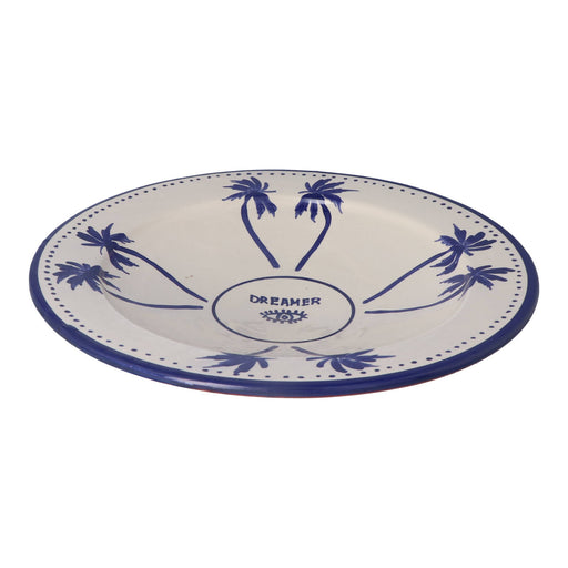 Salade bord Palmtree Blue & White 36cm - Schalen - Dreamer Collectives
