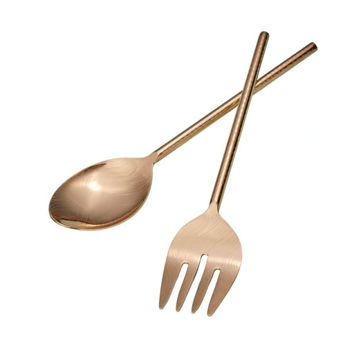 Salad cutlery hammered gold color Be Home - FOODIES IN HEELS