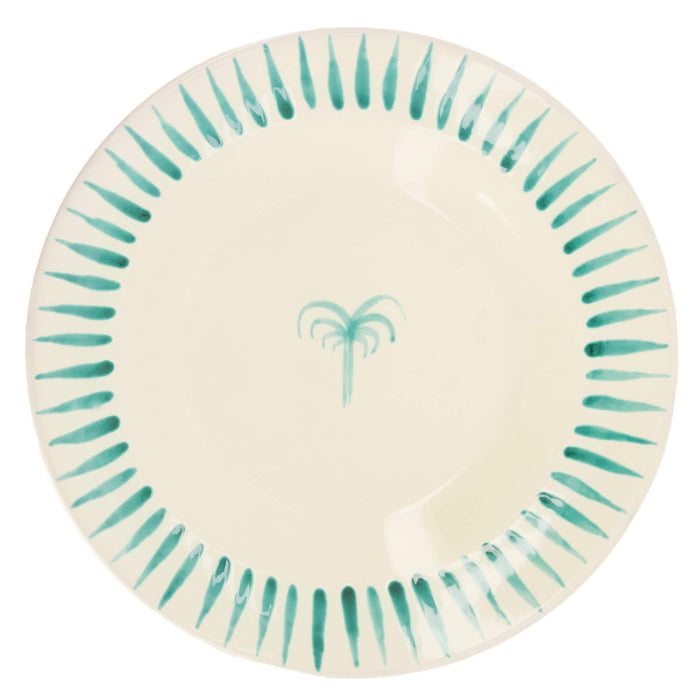 bowl extra tall palm tree ivory green smooth rim 37,5cm Enza Fasano - - FOODIES IN HEELS