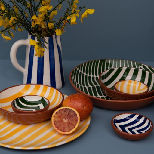 bowl with stripe pattern dark green 27cm Casa Cubista - FOODIES IN HEELS