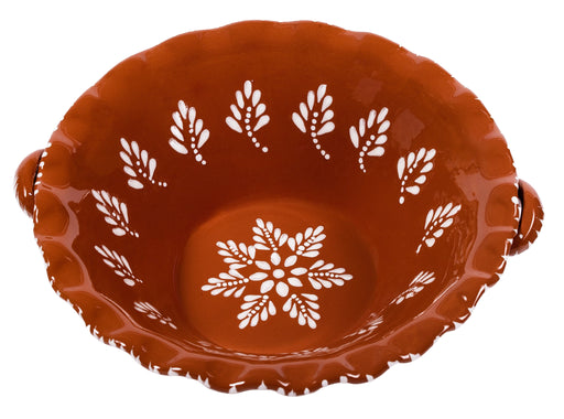 Schaal terracotta wit beschilderd 21x21cm - Schalen - Socerâmica