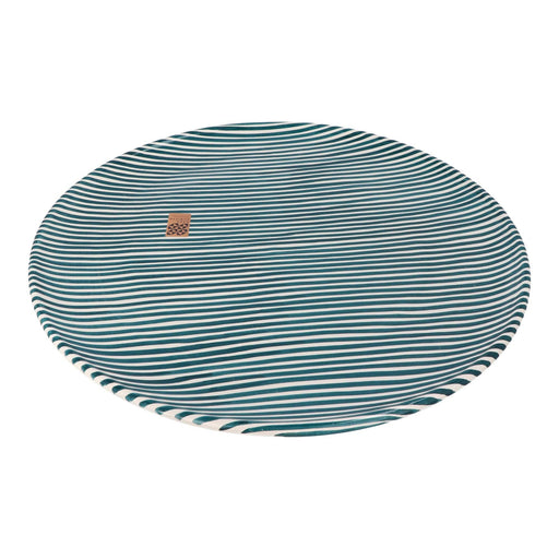 Serving tray with narrow stripe pattern teal 40cm Casa Cubista - -. FOODIES IN HEELS
