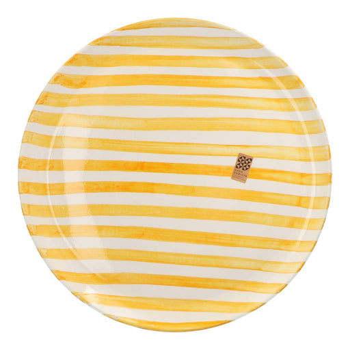Serving tray with stripe pattern yellow 40cm Casa Cubista - -. FOODIES IN HEELS