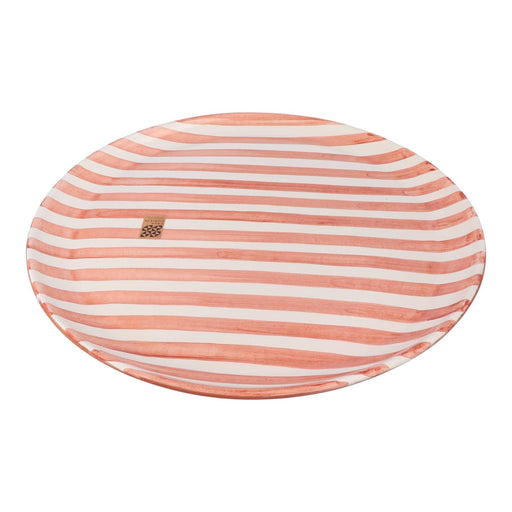 Serving tray with stripe pattern terracotta 40cm Casa Cubista - -. FOODIES IN HEELS
