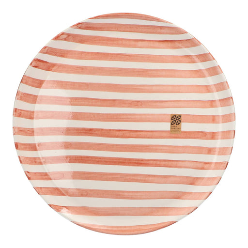 Serving tray with stripe pattern terracotta 40cm Casa Cubista - -. FOODIES IN HEELS