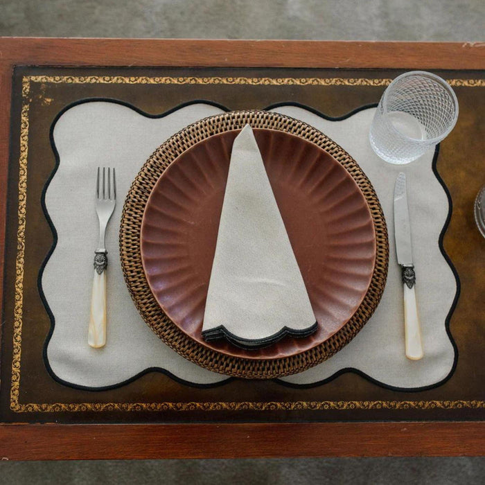 Napkin Belmonte Black 45x45cm - Napkins - Mariaida Home