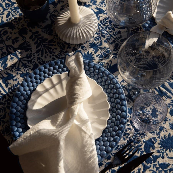 Napkin Bourdon Canvas Mimi - Blanc & Bourdon Canard (set of 6) - Napkins - Maison de Vacances