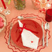 Napkin Red Heart embroidered 45x45cm - Napkins - Mariaida Home