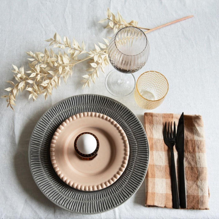 Servet Vintage Vichy - Terracotta & Bourdon Terracotta (set van 6) - Servetten - Maison de Vacances