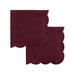 Servetten 100% linnen scallop aubergine 40x40cm (set van 2) - Servetten - Kulu Club