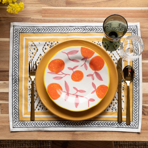 Orange plate 22cm (set of 4) &Klevering - -. FOODIES IN HEELS