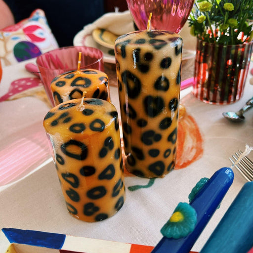 Bell jar candle Leopard print 15cm - Candles - Anna + Nina