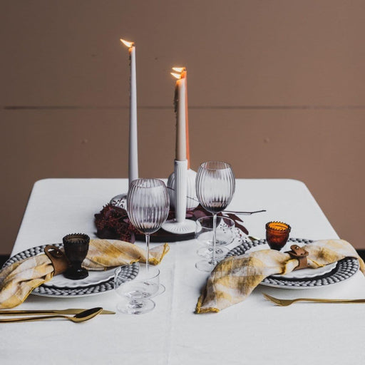 Tablecloth Bourdon Canvas Mimi - Blanc & Bourdon Noir 170x350cm - Tablecloths - Maison de Vacances