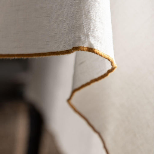 Tablecloth Bourdon Canvas Mimi - Blanc & Bourdon Ocre 170x240cm - Tablecloths - Maison de Vacances