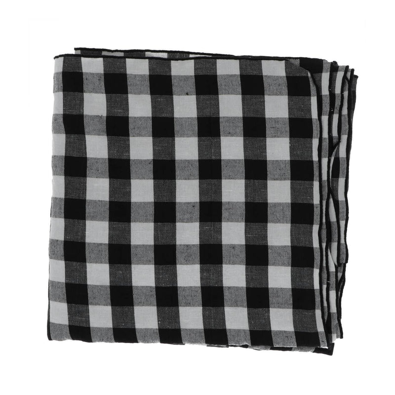 Tablecloth Bourdon Canvas Mimi Vichy - Vichy Noir & Bourdon Noir 145x300cm - Tablecloths - Maison de Vacances