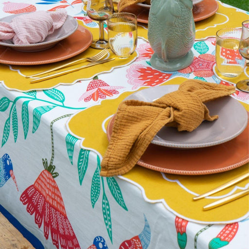 Tablecloth Dominica Bold Floral 160x270cm Mahe Homeware - -. FOODIES IN HEELS