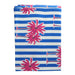 Tablecloth handprinted blue white striped with rose floral design 250x150cm - Tablecloths - Les Ottomans